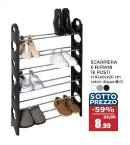Happy Casa Scarpiera 6 ripiani 18 posti offerta