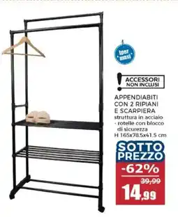 Happy Casa Appendiabiti con 2 ripiani e scarpiera offerta