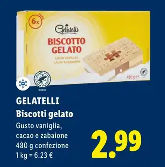 GELATELLI Biscotti gelato Gusto vaniglia, cacao e zabaione