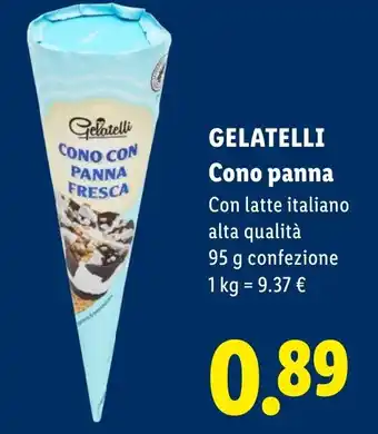 GELATELLI Cono panna Con latte italiano alta qualità