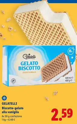 Lidl GELATELLI Biscotto-gelato alla vaniglia offerta