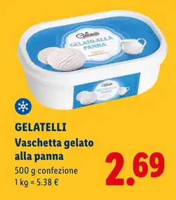 Lidl GELATELLI Vaschetta gelato alla panna offerta