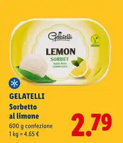 Lidl GELATELLI Sorbetto al limone offerta