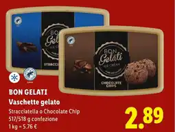 Lidl BON GELATI Vaschette gelato Stracciatella o Chocolate Chip offerta