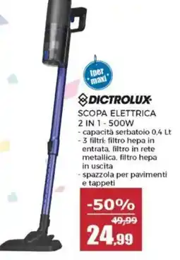 Happy Casa Dictrolux scopa elettrica 2 in 1 - 500W offerta