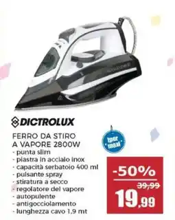 Happy Casa Dictrolux ferro da stiro a vapore 2800W offerta