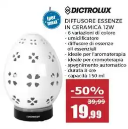 Happy Casa Dictrolux diffusore essenze in ceramica 12W offerta