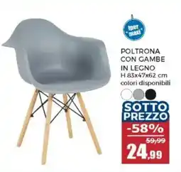 Happy Casa Poltrona con gambe in legno offerta