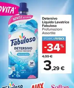 Carrefour Market Detersivo Liquido Lavatrice Fabuloso offerta