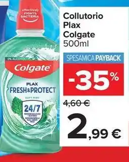 Carrefour Market Collutorio Plax Colgate offerta