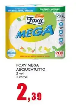 Happy Casa Foxy mega asciugatutto 2 veli 2 rotoli offerta
