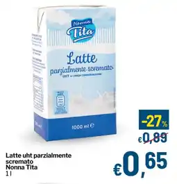 Qui Discount Latte uht parzialmente scremato Nonna Tita offerta