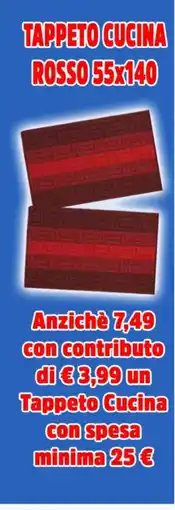 DPiù Tappeto cucina rosso 55x140 offerta