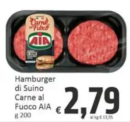 Paghi Poco Hamburger di Suino Carne al Fuoco AIA offerta