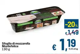 Qui Discount Sfoglia di mozzarella Montefelice offerta