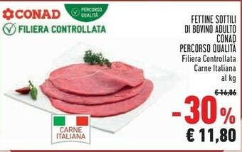 Conad Conad fettine sottili di bovino adulto offerta