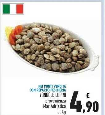 Conad Vongole lupini provenienza mar adriatico offerta