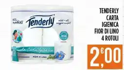 Netto Supermercati Tenderly carta igienica fior di lino 4 rotoli offerta