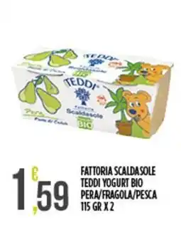 Netto Supermercati Fattoria scalda sole teddi yogurt bio pera/fragola/pesca offerta