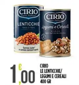 Netto Supermercati Cirio le lenticchie/ legumi e cereali offerta