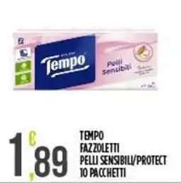 Netto Supermercati Tempo fazzoletti pelli sensibili/protect 10 pacchetti offerta