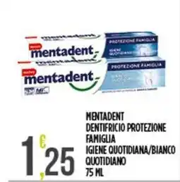 Netto Supermercati Mentadent dentifricio protezione famiglia igiene quotidiana/bianco quotidiano offerta