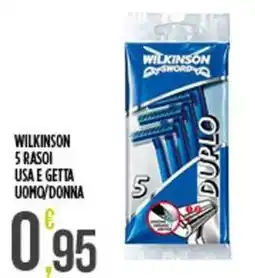 Netto Supermercati Wilkinson 5 rasoi usa e getta uomo donna offerta