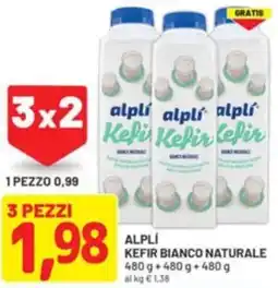 DPiù Alplí kefir bianco naturale offerta