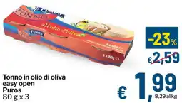 Qui Discount Tonno in olio di oliva easy open Puros offerta