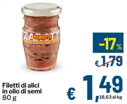 Qui Discount Filetti di alici in olio di semi offerta