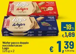 Qui Discount Wafer pacco doppio nocciola/cacao Lago offerta