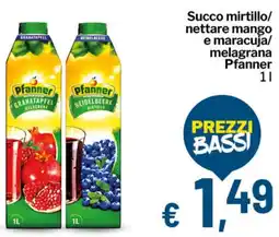 Qui Discount Succo mirtillo/ nettare mango e maracuja/ melagrana Pfanner offerta