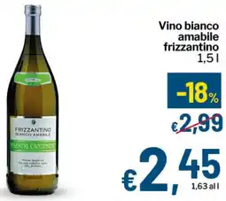 Qui Discount Vino bianco amabile frizzantino offerta