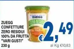 DEM Zuegg confetture zero residui 100% da frutta offerta