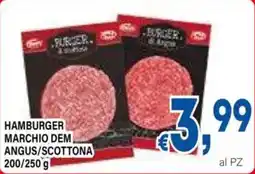 DEM Hamburger marchio dem angus/scottona offerta
