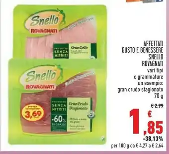 Conad Superstore Snello gusto e benessere prosciutto crudo stagionato 70 g(ml) offerta