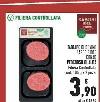 Conad Superstore Conad tartare di bovino percorso qualita 105 g x 2 offerta