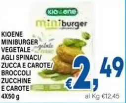 DEM Kioene miniburger vegetale agli spinaci/ zucca e carote/ broccoli zucchine e carote offerta