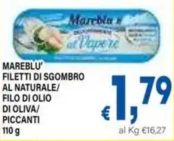 DEM Mareblu filetti di sgombro al naturale/ filo di olio di oliva/ piccanti offerta