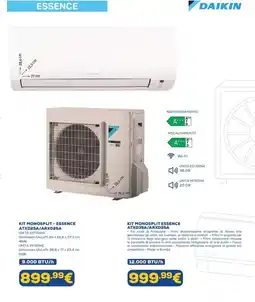Euronics DAIKIN KIT MONOSPLIT ESSENCE ATXD35A/ARXD35A 12.000 BTU/h offerta
