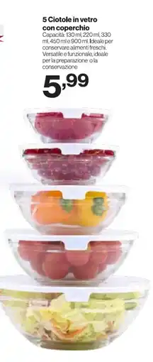 In'S Mercato 5 Ciotole in vetro con coperchio offerta