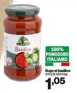 In'S Mercato Sugo al Sugo al basilico 400g (€2,83a kg) offerta