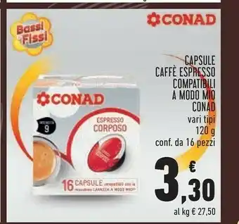 Conad Superstore Conad capsule caffe espresso compatibili a modo io offerta