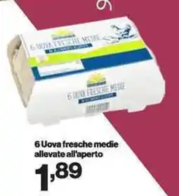 In'S Mercato 6 Uova fresche medie allevate all'aperto offerta