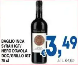 DEM Baglio inca syrah igt/ nero d'avola doc/grillo igt offerta