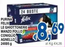 DEM Purina felix le ghiottonerie manzo pollo coniglio agnello offerta