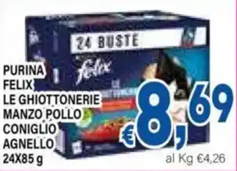 DEM Purina felix le ghiottonerie manzo pollo coniglio agnello offerta