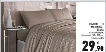 Conad Superstore Completo letto matrimoniale gilania in raso di cotone offerta