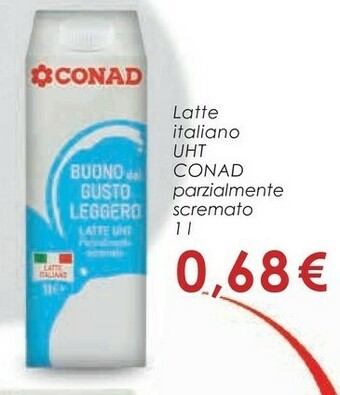 Conad Superstore Conad latte italiano uht parzialmente scremato offerta