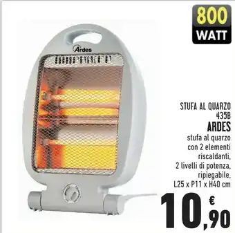 Conad Superstore 435b stufetta elettrica riscaldatore di ambienti elettrico al quarzo interno bianco 800 w offerta